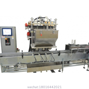 3 – Head Automatic Net Weight Filling & Closing Machine for 1/2 Pint to Gallon Containers with DFS Fill Cart