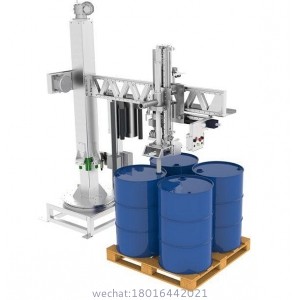 Semi-automatic filling machine for drums on pallet and IBC's