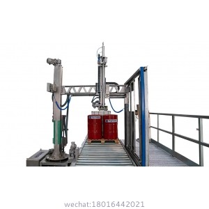 Semi-automatic filling machine for drums on pallet and IBC